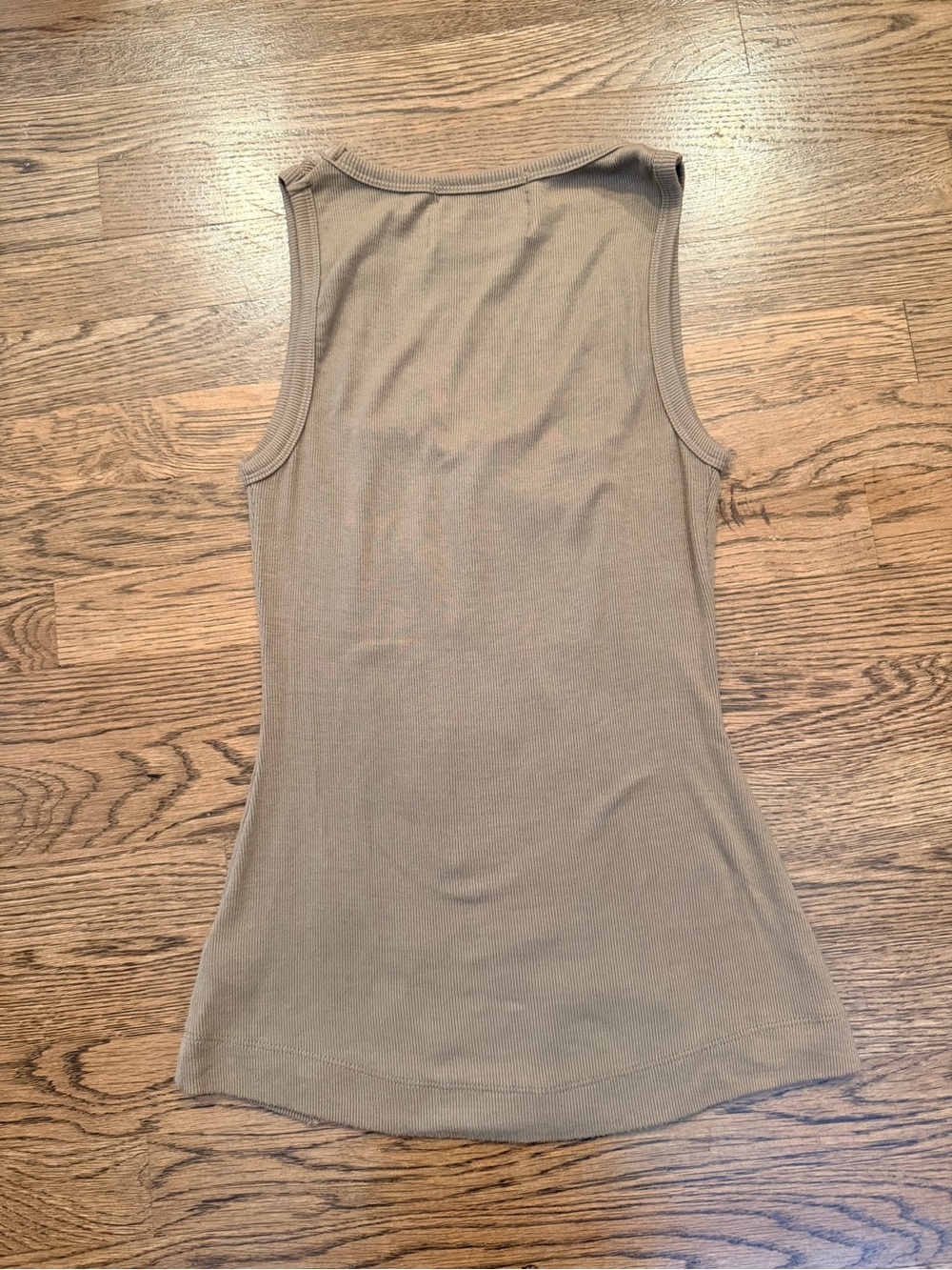 Illia Two-Tone Tan Genuine Leather Panel Ribbed Tank - Picture 3 of 4